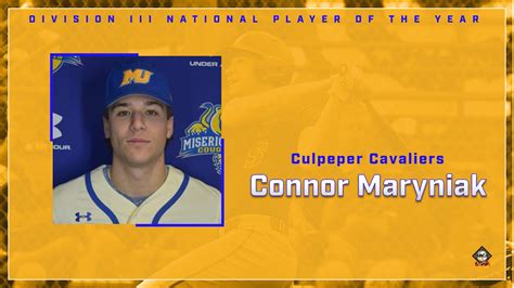 Maryniak Named D3 National Player of the Year - Valley League Baseball