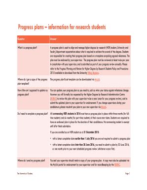 Fillable Online Progress plans information for research students Fax ...