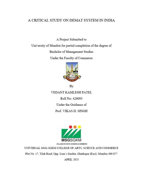 Image result for Sample Format for Project Work