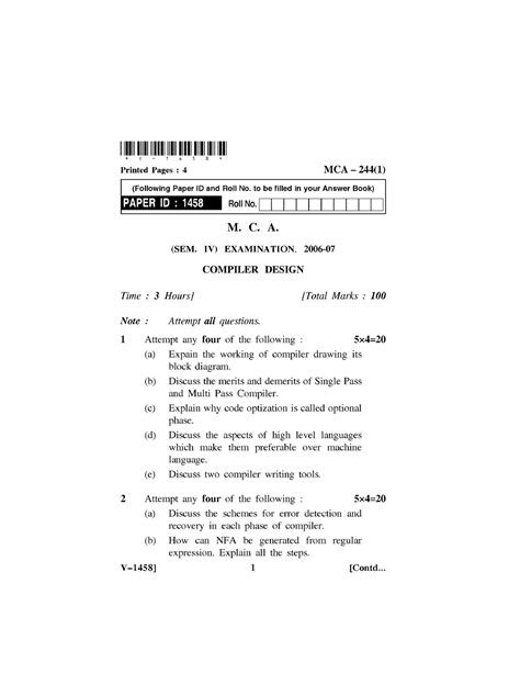 Compilermodel - compiler design model paper - B.tech - Studocu
