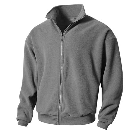 Jjayotai Men's Fleece Jackets, Full Zip Up Stand Collar Lightweight ...