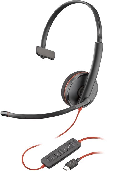 Poly Blackwire 3210 Monaural USB-C Headset +USBC/A Adapter - Mono - USB ...