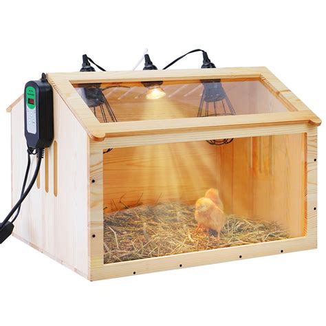 Amazon.com: MUDUOBAN Large Wooden Chicken Brooder Box with Thermostat ...