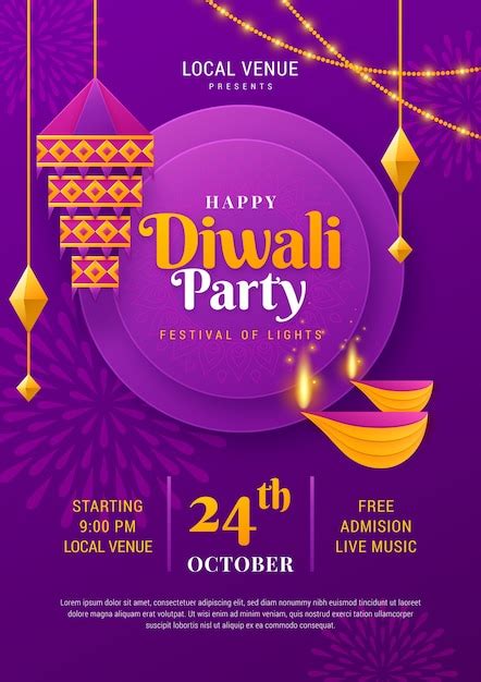 Diwali festival viering verticale poster sjabloon | Gratis Vector