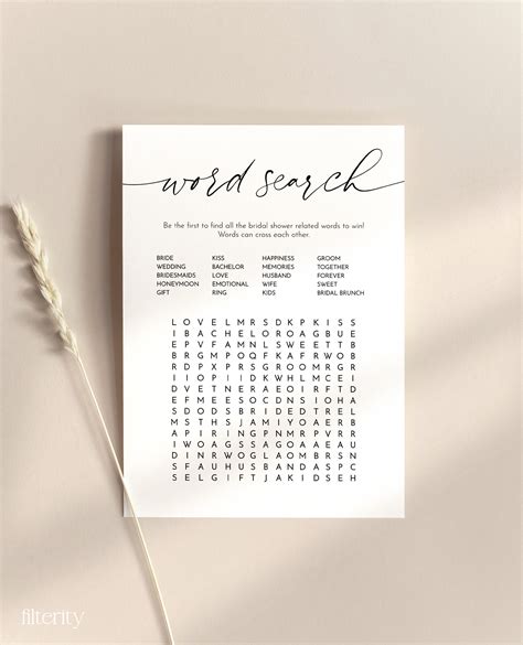 Bridal Word Search Printable Bridal Shower Game Bridal - Etsy Australia