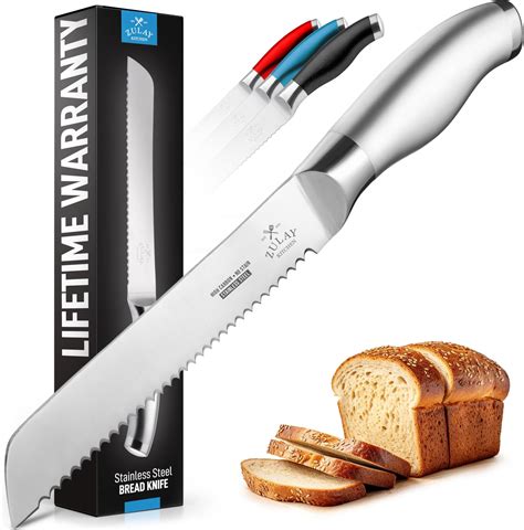 Zulay Serrated Bread Knife 8 inch - Ultra-Sharp & Durable Blade for ...