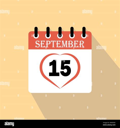 Icon calendar day - 15 September. 15th days of the month, vector ...