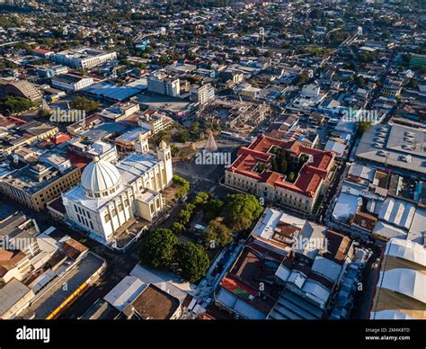 Beautiful aerial view of the City of San Salvador, capital of El ...