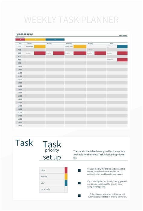 Image result for Weekly Task Schedule Template Excel
