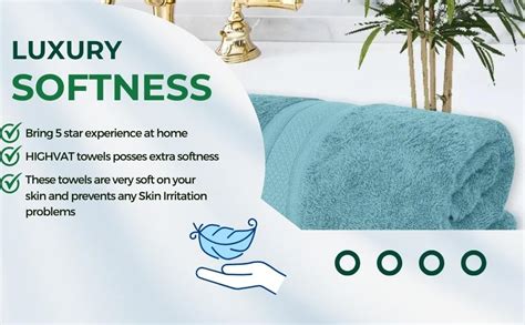 HIGHVAT Bamboo Bath Towels | 600 GSM | Towel for Men, Women | Luxury ...