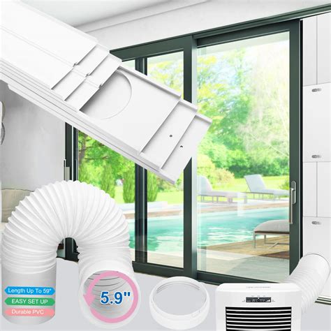 Buy Sliding Door Air Conditioner Vent Kit with Hose, Portable AC ...