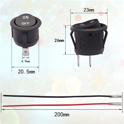 Buy TWTADE 10PCS Rocker Switch ON/Off Latching Round Toggle Switch SPST ...