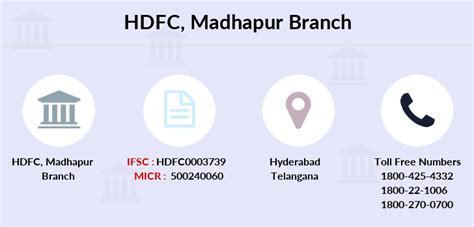 HDFC Madhapur IFSC Code HDFC0003739
