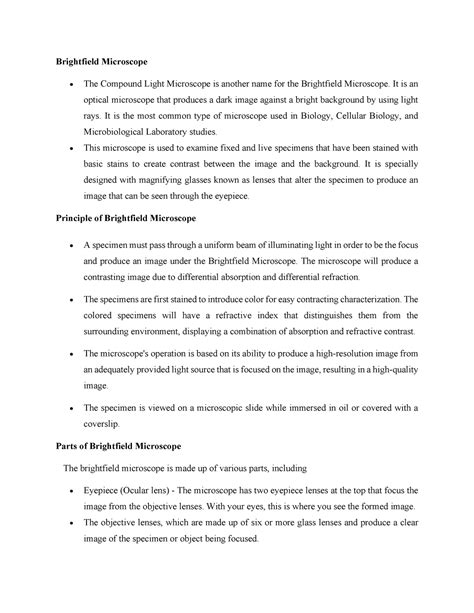 Brightfield Microscope - It is an optical microscope that produces a ...