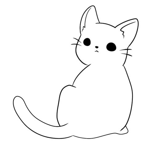 Desenho animado gato animal fofo doodle kawaii anime página para ...