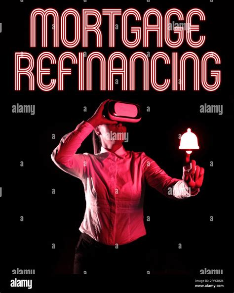 Hand writing sign Mortgage Refinancing. Conceptual photo process of replacement of an existing ...