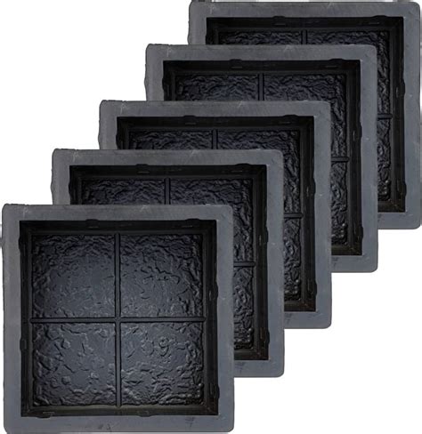 Reyal Black 8" X 8" FOUR SQUARE Paver Block (60mm) (Pack of 5) Column ...