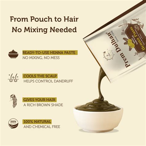Prem Dulhan Ready-to-Use Natural Henna Paste for Hair | Grey Coverage ...