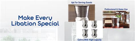 Buy NJ Stainless Steel Water Glass, Mughlai Napa Hammered Water ...