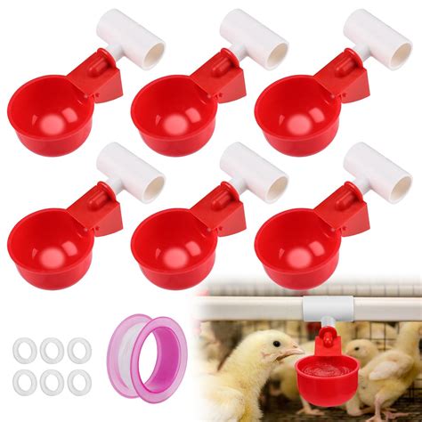 MEWTOGO Automatic Poultry Drinking Cups-6 Pack Chicken Waterer Drinking ...