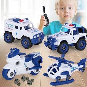 Cable World® Police Foldable Vehicles Car Toy 4 Pack with Screwdriver ...
