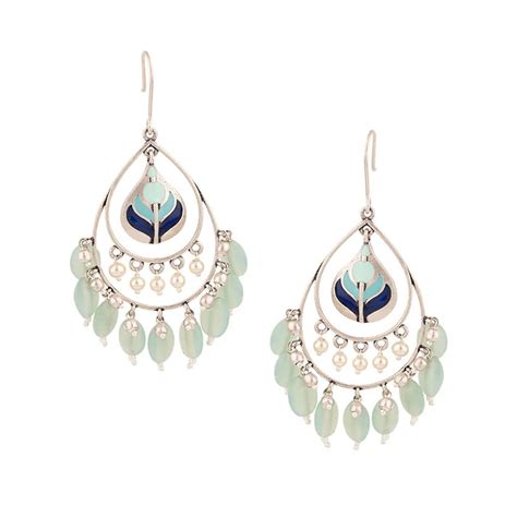 Voylla Silver Brass Bagh E Fiza Green Beads Oxidised toned Pastel ...