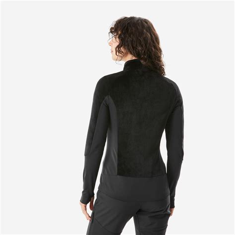 Women's Fleece Hiking Jacket - SH 900 - smoked black - Quechua - Decathlon