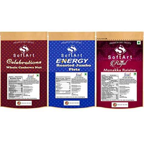 SoftArt Dry Fruits Combo of Whole Kaju Nuts,Roasted Salted Pista ...