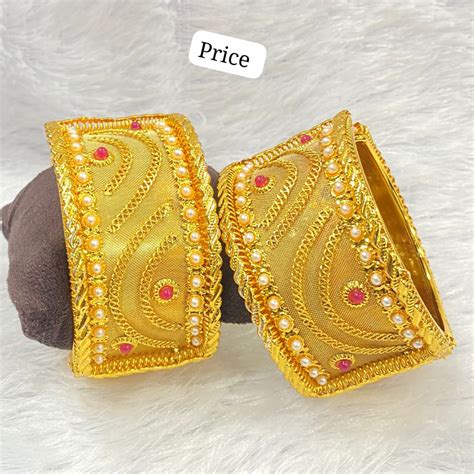Pooja Bangles Gold Plated Pota Stone Bangles Set – JewelEMarket