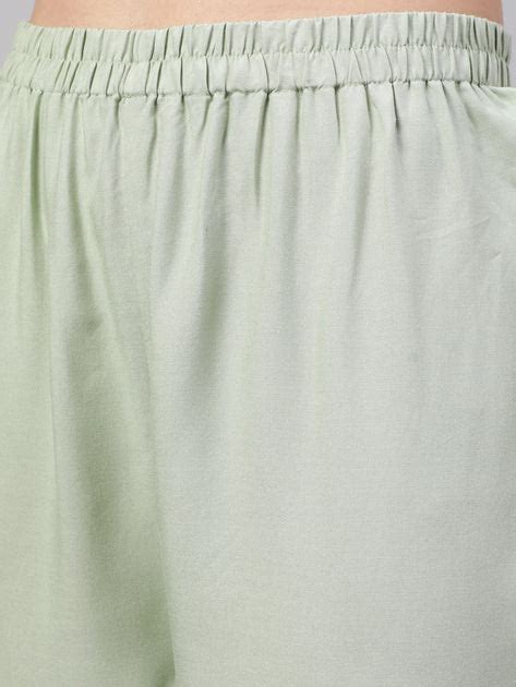 Women Green Embroidered Straight Kurta With Palazzo And Dupatta – Nayo ...