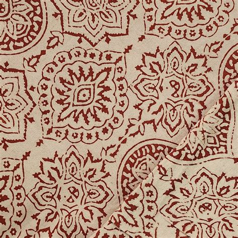 Pure Cotton Vegetable Dyed Ajrak With Cream And Rust Red Mahindi Desig ...