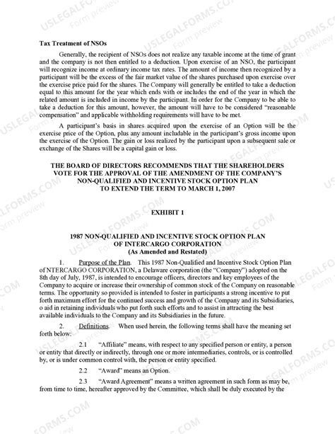 Illinois Nonqualified and Incentive Stock Option Plan of Intercargo ...