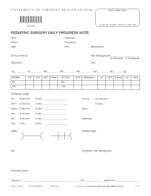 Pediatric Surgery Daily Progress Note University Of Virginia Health ...