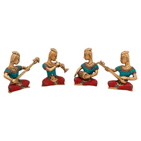 Buy StatueStudio Brass Musician Set Showpieces For Home Décor Gift Item ...