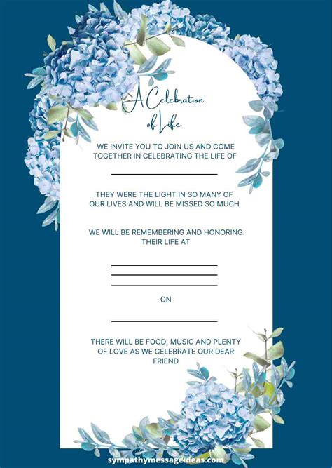 Celebration of Life Invitation Wording Ideas and Examples - Sympathy ...