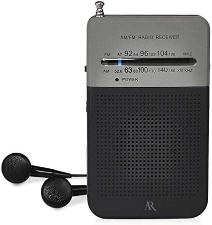 Acoustic Research Portable AM/FM Radio – Black and Grey Rubberized ...