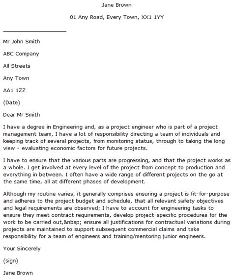 Image result for Cover Letter Project Engineering Examples