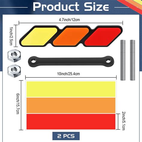 Buy 4 Sets Tri Color Grille Badge Emblem Classic Retro Tri Color Stripe ...