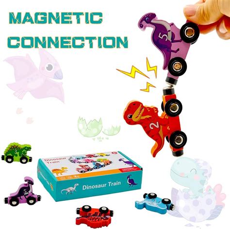 Linkyloop Wooden Dinosaur Train Toys for Toddlers Magnetic India | Ubuy
