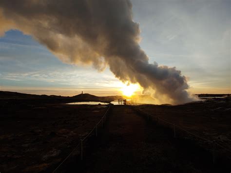 Gunnuhver Hot Springs, Iceland, with Reykjanes Lighthouse in the ...