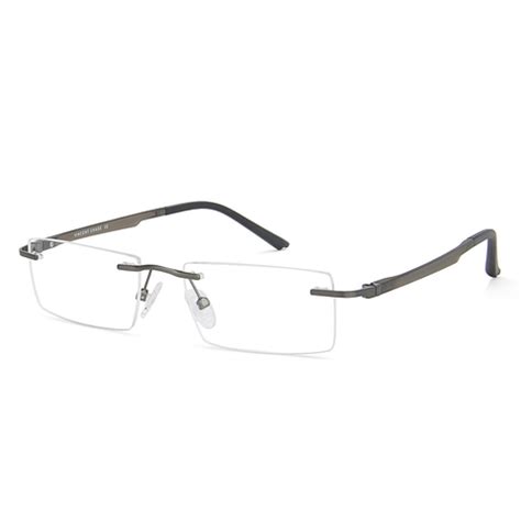 Buy Matte Gunmetal Grey Black Rimless Rectangle Lenskart Air Air Flex ...