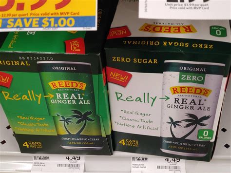 Reed's Ginger Ale in it's freshly revamped look in cans. (4 x 12oz ...