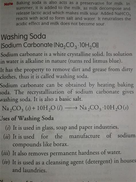 Write the chemical name of Na2CO3. 10H2O and Na2 CO3 . Write the ...