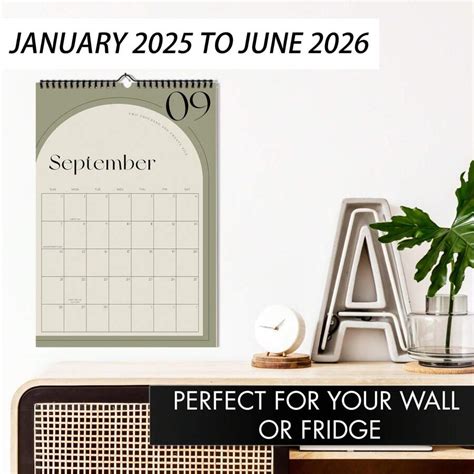 18-Monats-Wandkalender für 2025 - 2026, Januar 2025 bis Juni 2026 ...