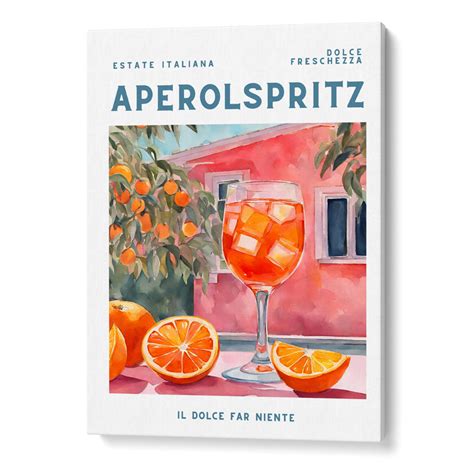 Aperol Spritz Wall Art | Framed Canvas Painting For Bar Nook – Nook At You