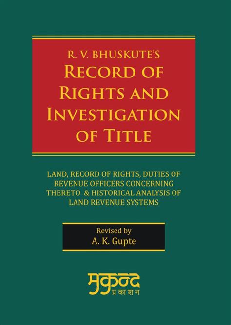 R V Bhuskute's - Record of Rights and Investigation of Title – M&J ...
