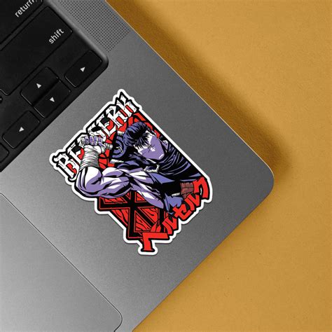 Embrace Darkness with Our Berserk Guts Minimalist Anime Sticker - A ...