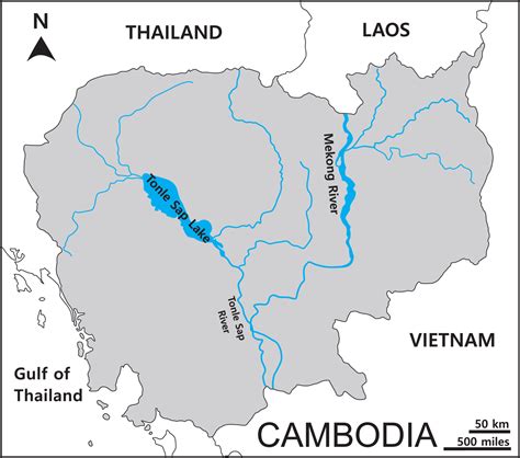Cambodia Map With Mekong River Map