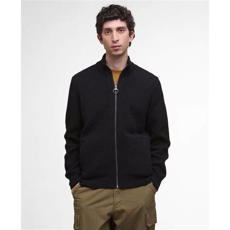 Barbour Men's Milburn Knitted Zip-Up Jumper In Black