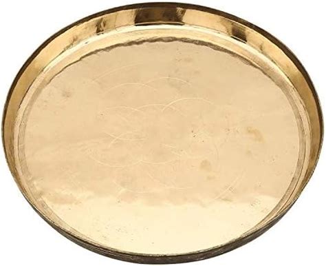 Buy RJ kitchenware Store Bronze Metal thali Handmade Pooja Thali ...